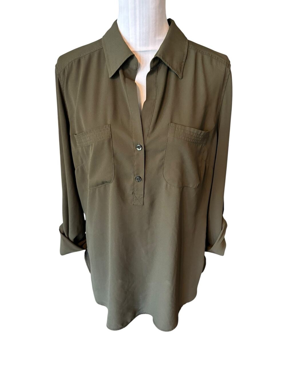 Soho Jeans Olive Green Blouse Tunic Size L